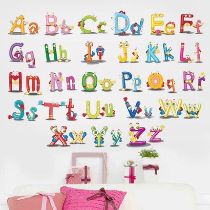 Colourful A-Z Alphabet Animal Kids Wall Sticker - Go2buy Australia