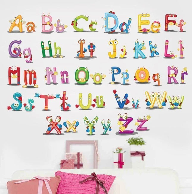 Colourful A-Z Alphabet Animal Kids Wall Sticker - Go2buy Australia