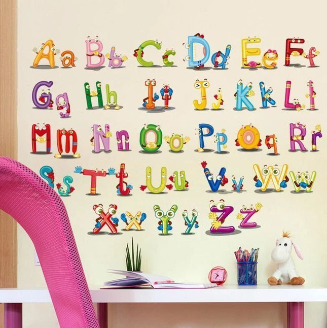 Colourful A-Z Alphabet Animal Kids Wall Sticker - Go2buy Australia