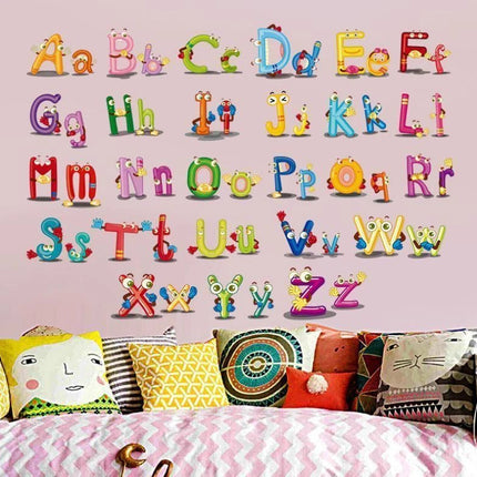 Colourful A-Z Alphabet Animal Kids Wall Sticker - Go2buy Australia