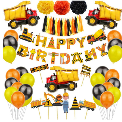 Construction Vehicle Helium Foil Balloons Happy Birthday Set Party Decorations - Go2buy Australia