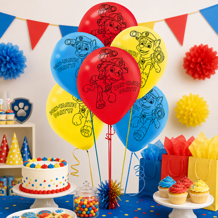 12 Inch Paw Patrol Style Birthday Balloons Kids Party Latex Balloon 6Pcs Set