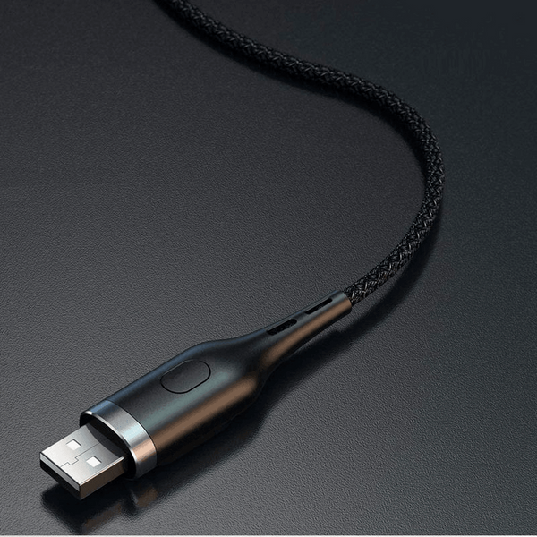 Remax RC-096a High-Speed USB Type-C 1.2-meter 2.1A Cable with Smart Digital Display - Durable Braided Fast Charging & Data Sync - Black