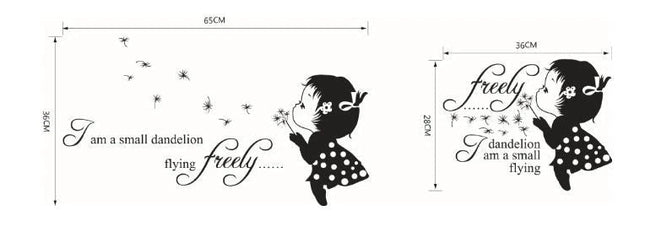 Dandelion Girl Removable Wall Sticker – Kids Room Wall Decal - Go2buy Australia