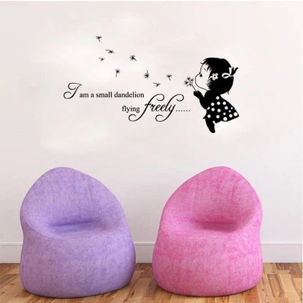 Dandelion Girl Removable Wall Sticker – Kids Room Wall Decal - Go2buy Australia