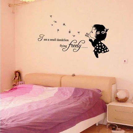 Dandelion Girl Removable Wall Sticker – Kids Room Wall Decal - Go2buy Australia