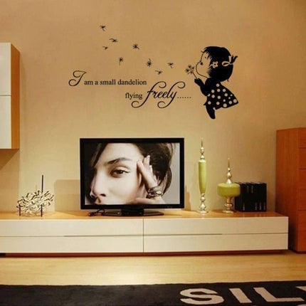 Dandelion Girl Removable Wall Sticker – Kids Room Wall Decal - Go2buy Australia
