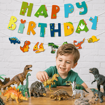 Dinosaur Happy Birthday Paper Banner & Garland 10M String - Go2buy Australia