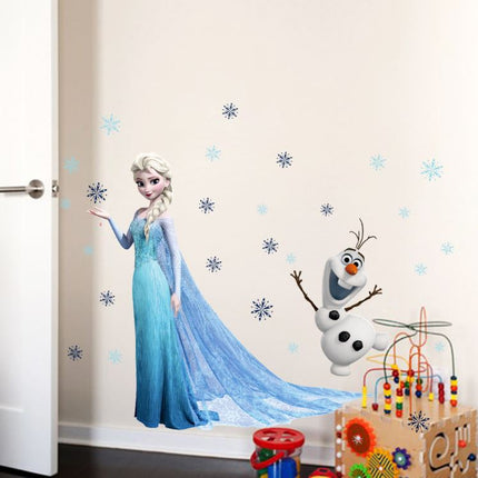 Disney Cartoon Frozen Elsa Anna Wall Sticker Removable Kids Girl Room Decal - Go2buy Australia