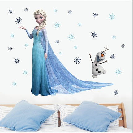 Disney Cartoon Frozen Elsa Anna Wall Sticker Removable Kids Girl Room Decal - Go2buy Australia