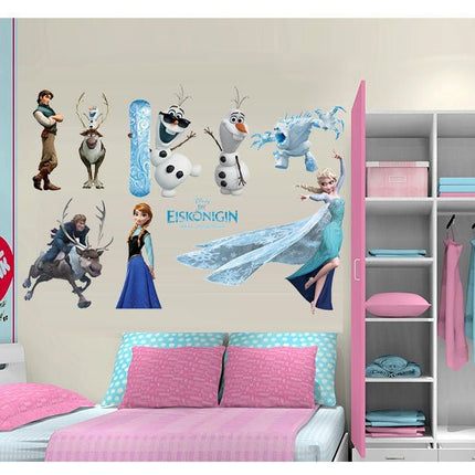 Disney Cartoon Frozen Elsa Anna Wall Stickers Removable Kid Girl Room Decor - Go2buy Australia