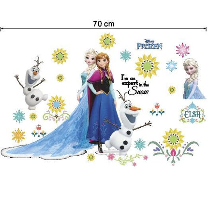 Disney Frozen Elsa Anna Wall Sticker Removable Broken Wall Kid Girl Room Decor - Go2buy Australia