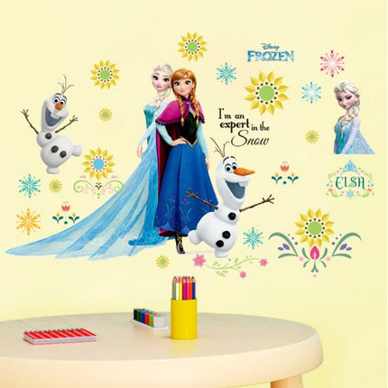 Disney Frozen Elsa Anna Wall Sticker Removable Broken Wall Kid Girl Room Decor - Go2buy Australia
