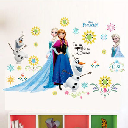 Disney Frozen Elsa Anna Wall Sticker Removable Broken Wall Kid Girl Room Decor - Go2buy Australia