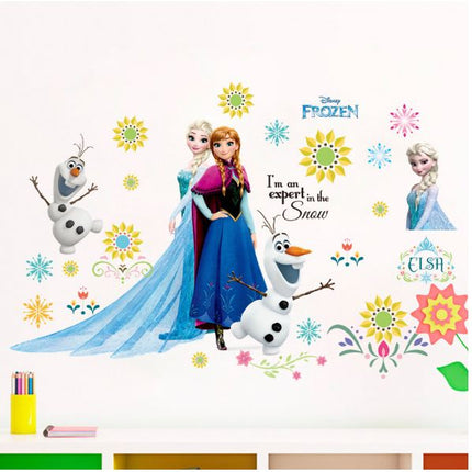 Disney Frozen Elsa Anna Wall Sticker Removable Broken Wall Kid Girl Room Decor - Go2buy Australia