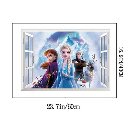 Disney Frozen Elsa Anna Wall Sticker Window Removable Kid Girl Room Decor - Go2buy Australia