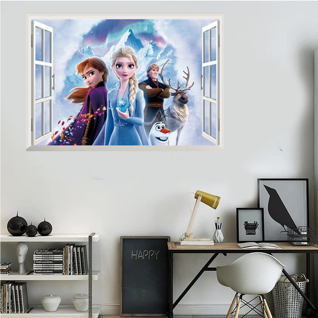 Disney Frozen Elsa Anna Wall Sticker Window Removable Kid Girl Room Decor - Go2buy Australia