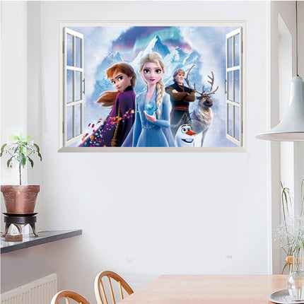Disney Frozen Elsa Anna Wall Sticker Window Removable Kid Girl Room Decor - Go2buy Australia
