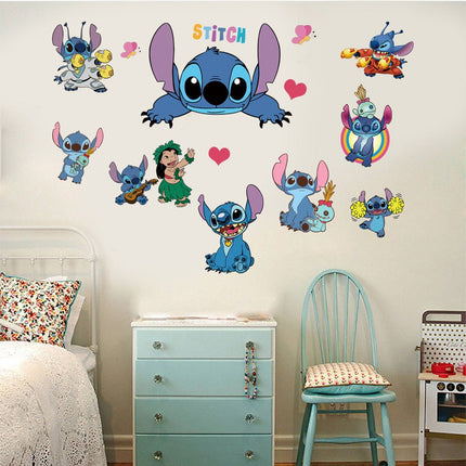Disney Lilo & Stitch Wall Stickers Removable Cartoon Vinyl Decals for Kids Bedroom - Go2buy Australia