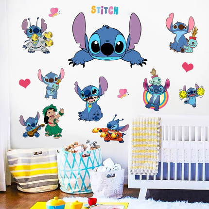 Disney Lilo & Stitch Wall Stickers Removable Cartoon Vinyl Decals for Kids Bedroom - Go2buy Australia