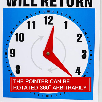 Double - Sided Open & Will Return Business Sign - Weather Resistant Plastic Shop Clock Sign - Go2buy Australia