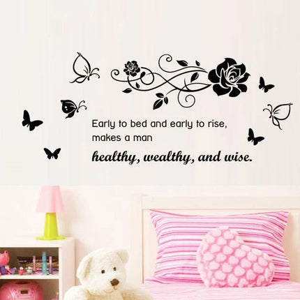 Early to Bed Removable Wall Sticker – Inspirational Quote Wall Decal - Go2buy Australia