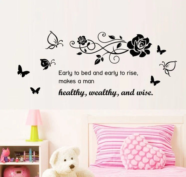Early to Bed Removable Wall Sticker – Inspirational Quote Wall Decal - Go2buy Australia