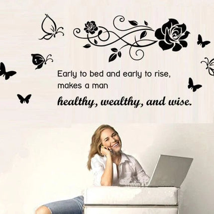 Early to Bed Removable Wall Sticker – Inspirational Quote Wall Decal - Go2buy Australia