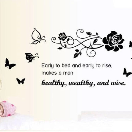 Early to Bed Removable Wall Sticker – Inspirational Quote Wall Decal - Go2buy Australia