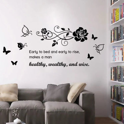 Early to Bed Removable Wall Sticker – Inspirational Quote Wall Decal - Go2buy Australia