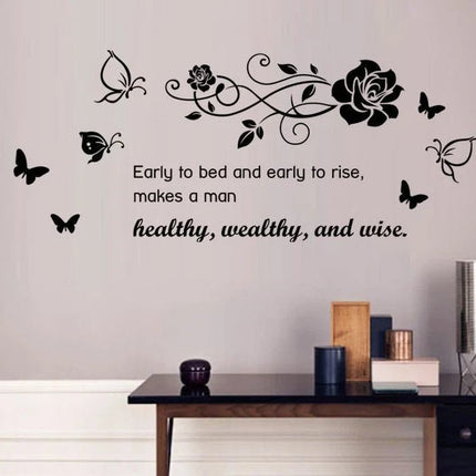 Early to Bed Removable Wall Sticker – Inspirational Quote Wall Decal - Go2buy Australia