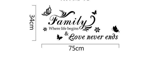 Family Love Removable Wall Sticker – Family Quote Wall Decal - Go2buy Australia