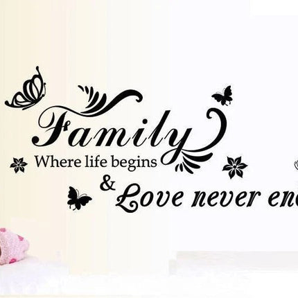 Family Love Removable Wall Sticker – Family Quote Wall Decal - Go2buy Australia