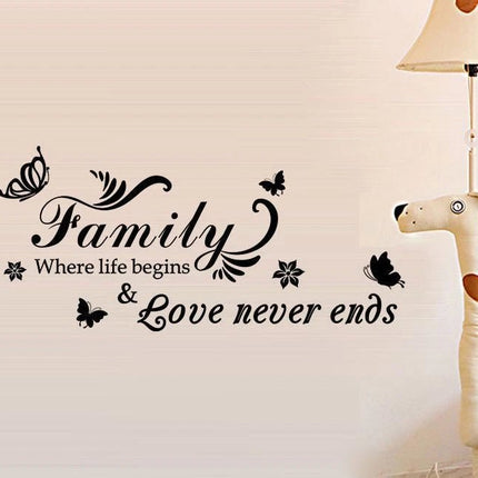 Family Love Removable Wall Sticker – Family Quote Wall Decal - Go2buy Australia