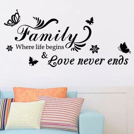 Family Love Removable Wall Sticker – Family Quote Wall Decal - Go2buy Australia