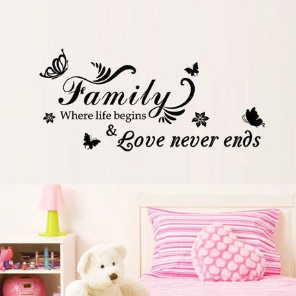 Family Love Removable Wall Sticker – Family Quote Wall Decal - Go2buy Australia