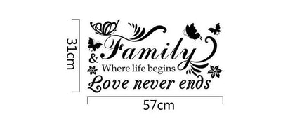 Family Love Removable Wall Sticker – Family Quote Wall Decal - Go2buy Australia
