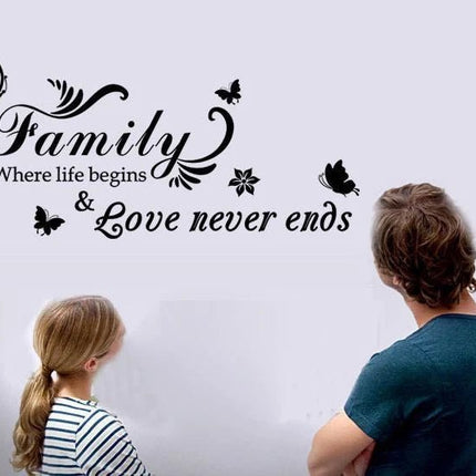 Family Love Removable Wall Sticker – Family Quote Wall Decal - Go2buy Australia
