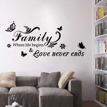 Family Love Removable Wall Sticker – Family Quote Wall Decal - Go2buy Australia