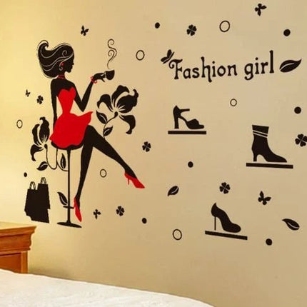 Fashion Girl Beauty Wall Decal for Bedroom & Dressing Room - Go2buy Australia