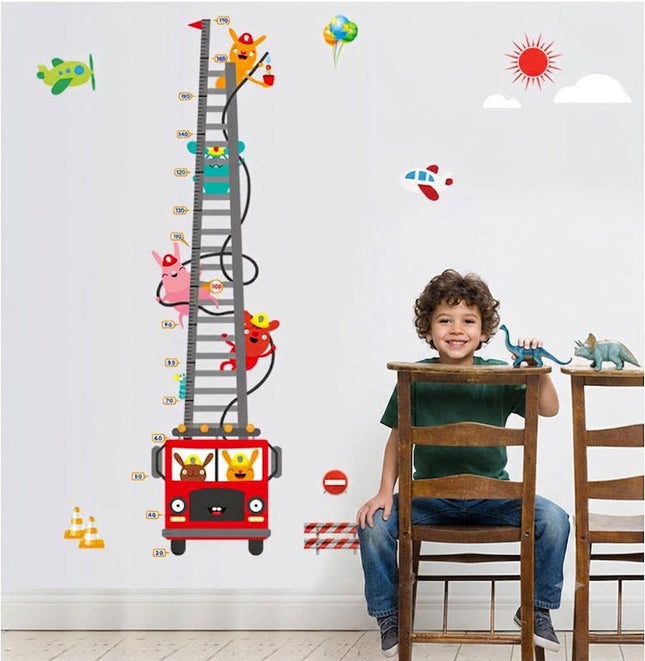 Fire Engine Hero Kids Growth Chart | Removable Wall Decal for Nursery & Playroom - Go2buy Australia