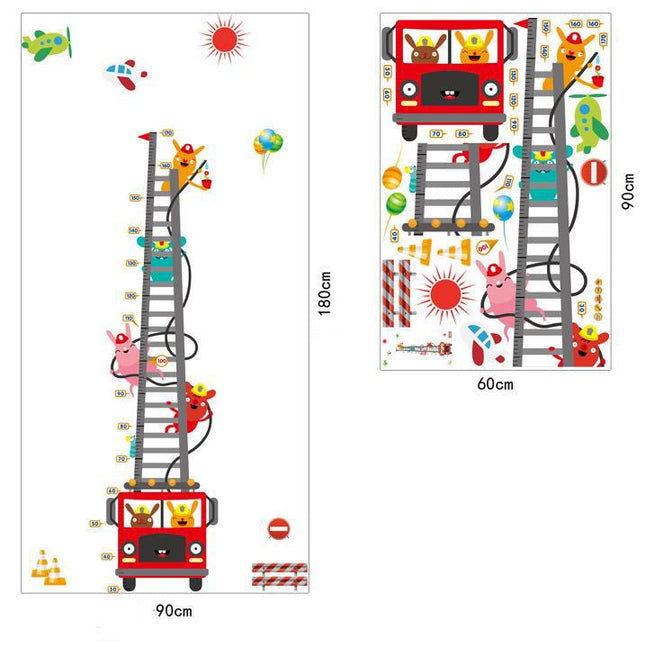 Fire Engine Hero Kids Growth Chart | Removable Wall Decal for Nursery & Playroom - Go2buy Australia