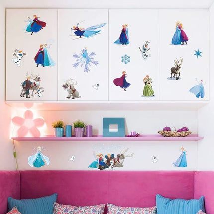 Frozen Elsa Anna Wall Stickers Removable Broken Wall Kid Girl Room Decal - Go2buy Australia
