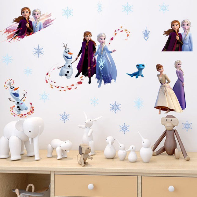 Frozen Elsa Anna Wall Stickers Removable Broken Wall Kid Girl Room Decal L - Go2buy Australia