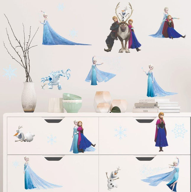 Frozen Elsa Anna Wall Stickers Removable Broken Wall Kid Girl Room Decor - Go2buy Australia