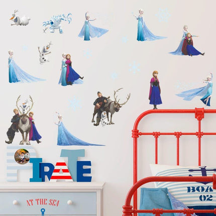 Frozen Elsa Anna Wall Stickers Removable Broken Wall Kid Girl Room Decor - Go2buy Australia