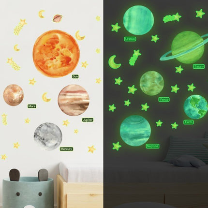 Glow In The Dark Galaxy Planets Wall Decal Sticker Ceiling Home Room Decor - Go2buy Australia