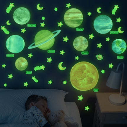 Glow In The Dark Galaxy Planets Wall Decal Sticker Ceiling Home Room Decor - Go2buy Australia