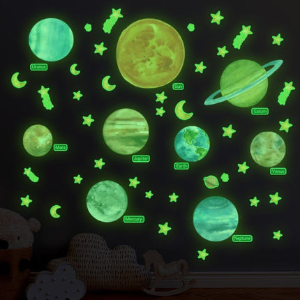 Glow In The Dark Galaxy Planets Wall Decal Sticker Ceiling Home Room Decor - Go2buy Australia