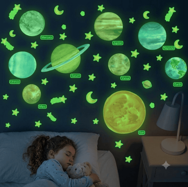 Glow In The Dark Galaxy Planets Wall Decal Sticker Ceiling Home Room Decor - Go2buy Australia